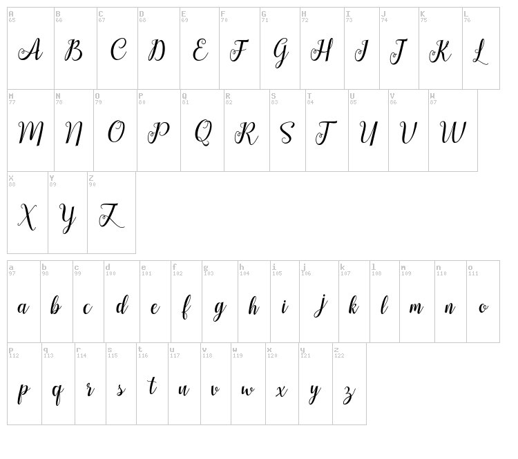 Hellifa font map